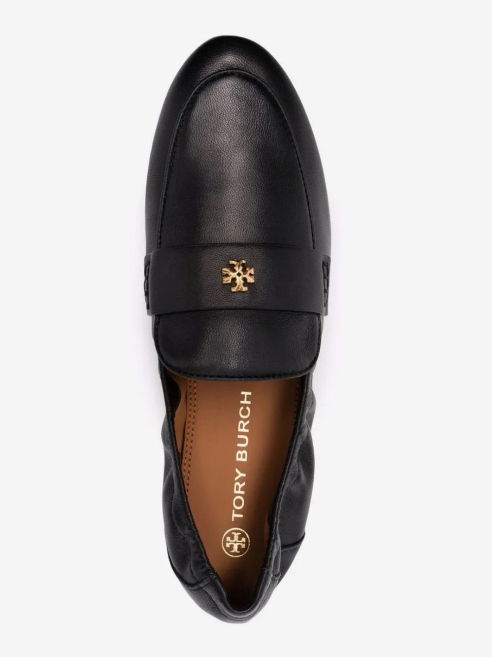 Tory Burch Ballet Loafers Black Leather Size 9.5